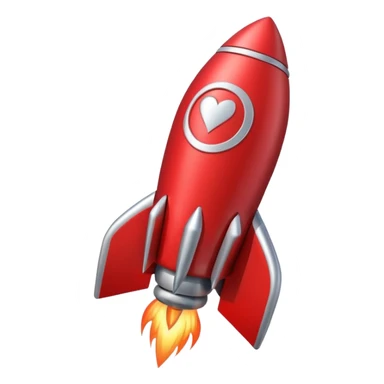 heart with a rocket motif sticker