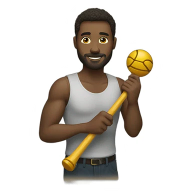 men taking a clubbell sticker