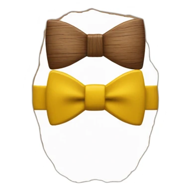 Wooden bow tie with mustard yellow middle sticker