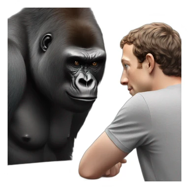 Gorilla meeting Mark Zuckerberg sticker