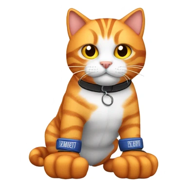 Orange tabby with boxing gloves sticker