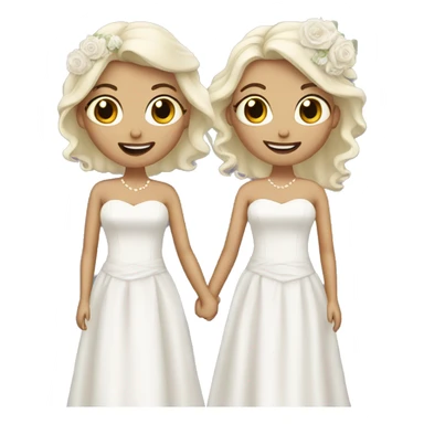 Two pale brides getting married sticker