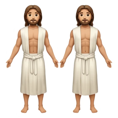 fullbody jesus christ jacked, sleeveless white robe front and backview sticker