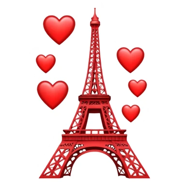 Eiffel Tower with hearts around it sticker