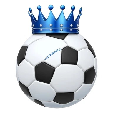 Blue crown on regular soccer ball sticker