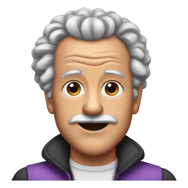 Old man with dark curly hair and a jojo siwa bow sticker