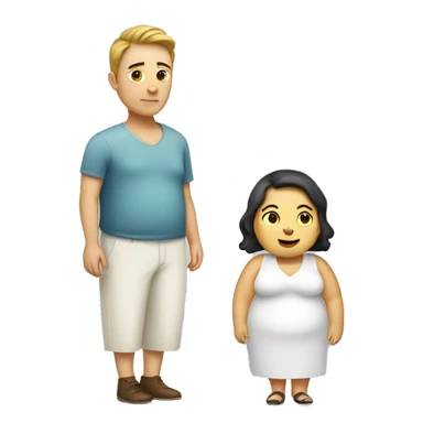 Fat woman and thin man sticker