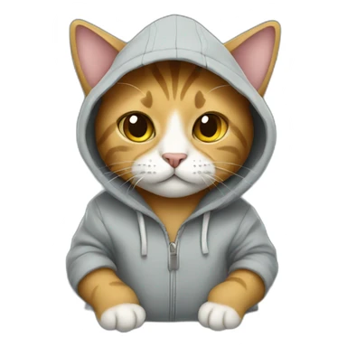 cat in a hoodie sticker