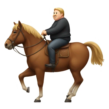 Fat man riding horse sticker