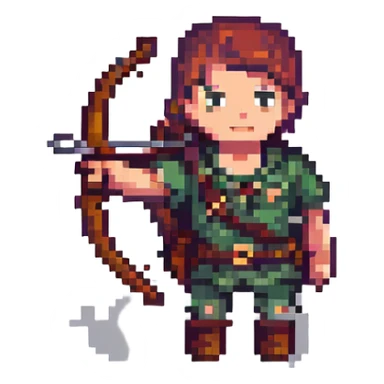 archer, pixel art style, 8-bit, retro look sticker