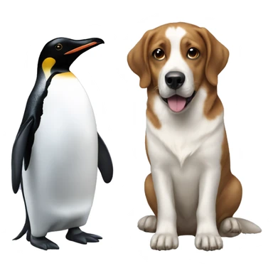 Dog with a penguin  sticker