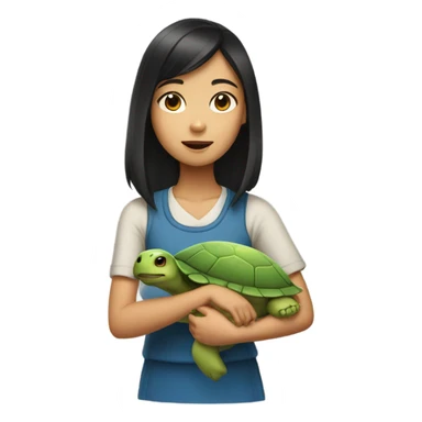an asian girl but instead of a human body she has the body of a turtle sticker
