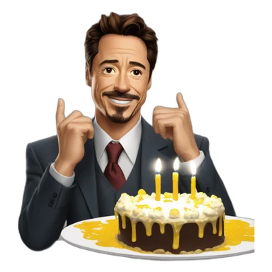 Tony Stark congratulates with birthday sticker