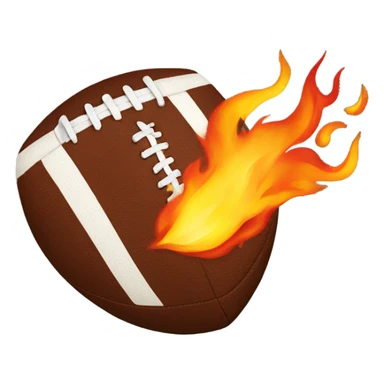 Football with fire sticker