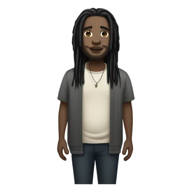 plus size pale skin man with black locs full body sticker