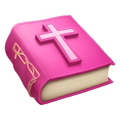 Pink Bible with a pink cross in the middle sticker