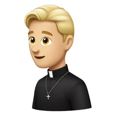 blond Vicar wearing black shirt and dog collar standing sticker