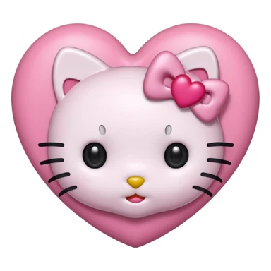hello kitty face inside a heart sticker