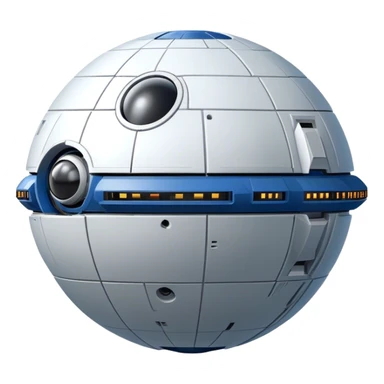 a realistic, spherical spaceship shaped like a ball, with a smooth surface and realistic details. Like a cst-100 spaceship. sticker