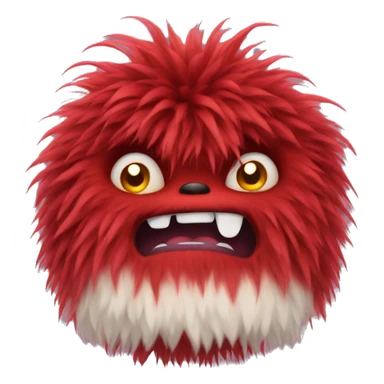 fluffy red monster sticker