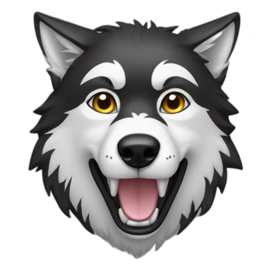 Black and white wolf sticker
