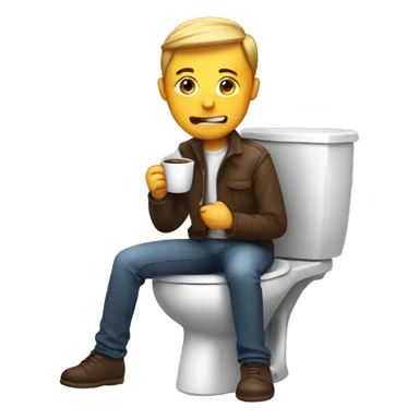 Sitting on the toilet with cigarette and coffee in hand sticker
