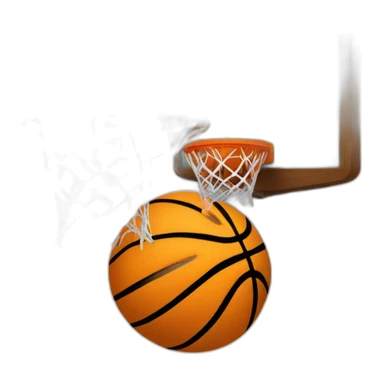 ballon de basket sur une pommen sticker