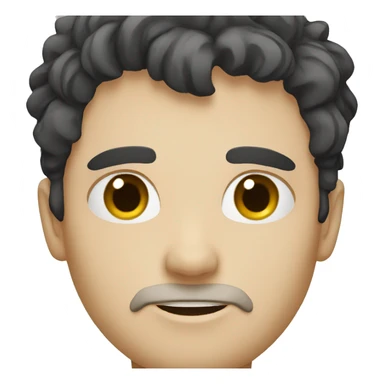 white male with messy black hir sticker