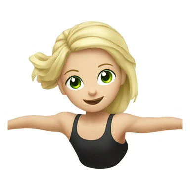 Girl kid doing gimnastics with blonde hair and green eyes sticker