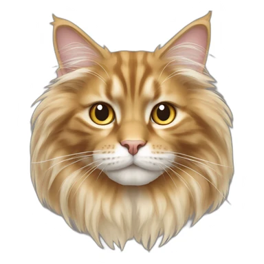 golden maine coon cat with golden nose and white front paws sticker