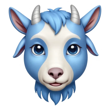 Very sad-crying-beautiful-small-full body blue goat sticker