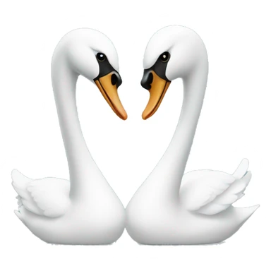 Two swans facing each other  sticker