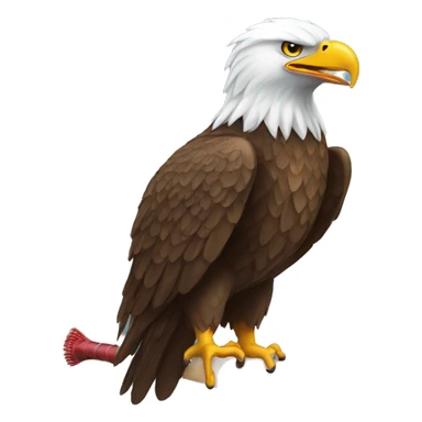 Eagle with a cricket bat sticker