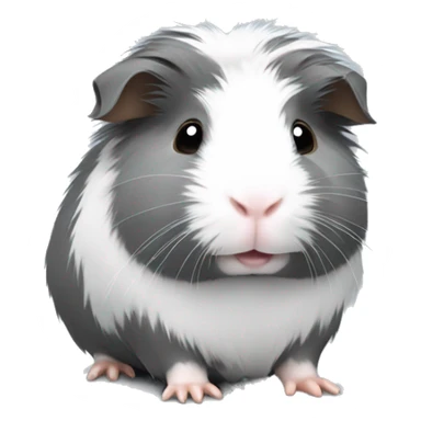 Fuzzy Grey Guinea pig with white patches  sticker