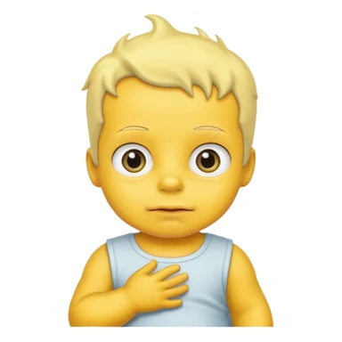 yellow baby with simpson style sticker