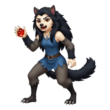 Female werewolf full body sticker
