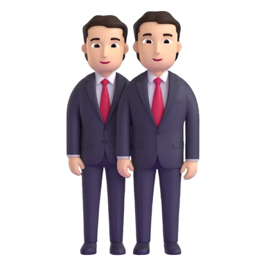 business suit black with red tie sticker