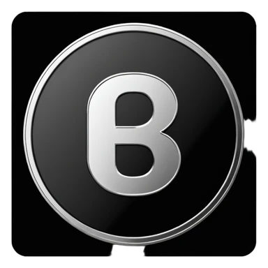 Emoji icon of a metal coin with engraved letter 8, minimalist style, isolated, only black color sticker