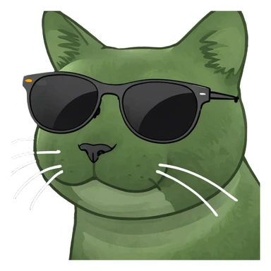 Cat with sunglasses funny sticker