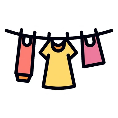 clothes hanging on laundry line sticker