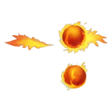 ball of fire flying by fireball sticker