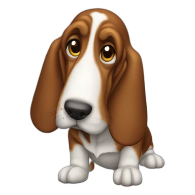 Dog basset hound full-body-head-right sticker