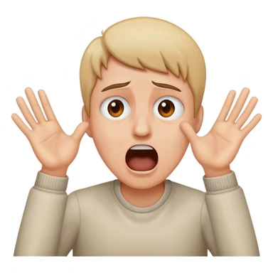 Sad screaming face with hands reaching out sticker