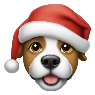 Dog with a Christmas hat  sticker