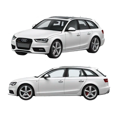 White Audi A4 Avant sticker
