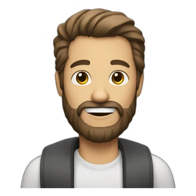 A bold bearded man waving hand sticker