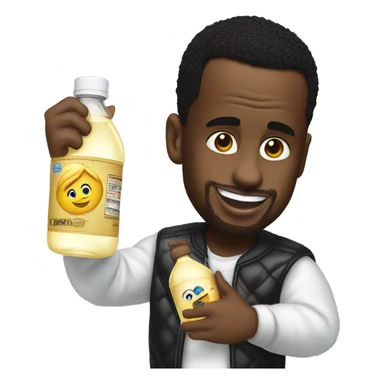 P diddy holding bottle of baby oil sticker