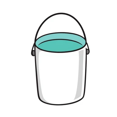 bucket of teal paint sticker