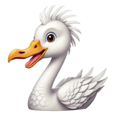 White goose dragon with tongue sticking out sticker