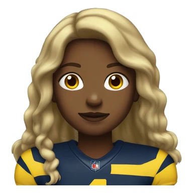 Girl wearing Michigan football shirt long hair sticker